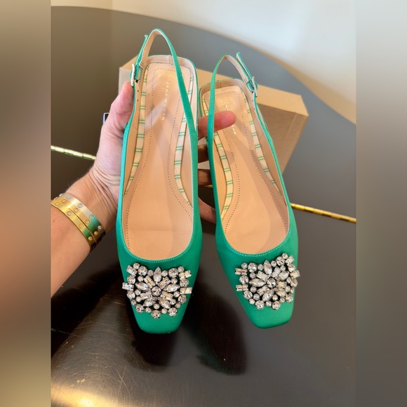 NWT Zara Luxury Spring Summer Wedding Embelished Bejeweled slingback mules/shoes - Picture 9 of 17